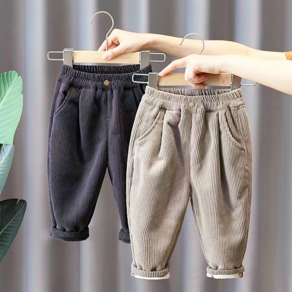 Corduroy Pant Warm - بنطلونات شتوية مبطنة بالفرو للأطفال، مصنوعة
