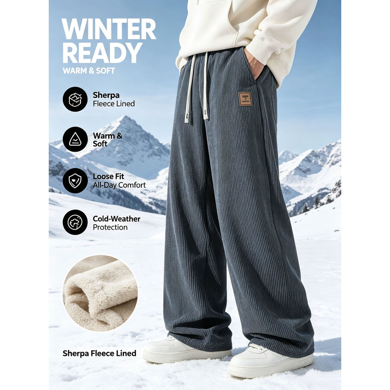 بنطلون رياضي شتوي للرجال من قم - مراجعة Corduroy Pant Warm وسعره
