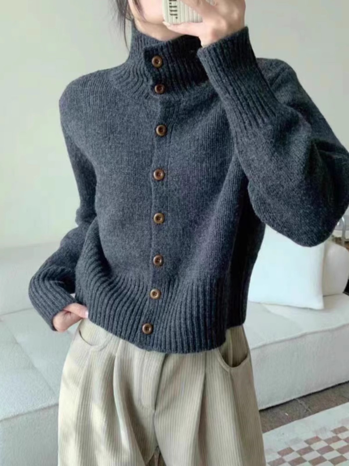 المرأة الياقة المدورة قصيرة ال - مراجعة Wool Coat Peacoat وسعره